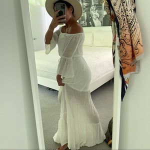 Flowy white summer dress